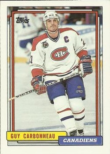 #125 Guy Carbonneau - Montreal Canadiens - 1992-93 Topps Hockey