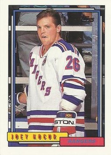 #128 Joey Kocur - New York Rangers - 1992-93 Topps Hockey
