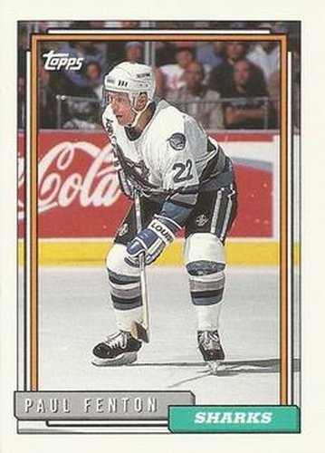 #173 Paul Fenton - San Jose Sharks - 1992-93 Topps Hockey