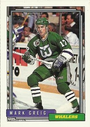 #175 Mark Greig - Hartford Whalers - 1992-93 Topps Hockey