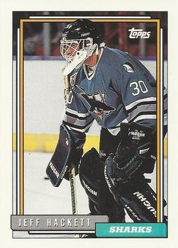 #185 Jeff Hackett - San Jose Sharks - 1992-93 Topps Hockey