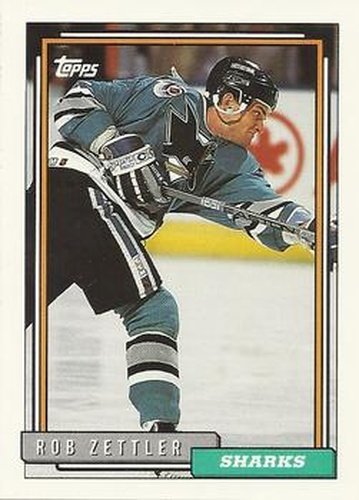 #227 Rob Zettler - San Jose Sharks - 1992-93 Topps Hockey