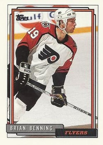 #250 Brian Benning - Philadelphia Flyers - 1992-93 Topps Hockey