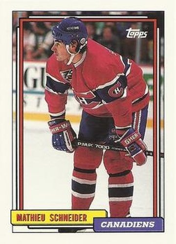 #253 Mathieu Schneider - Montreal Canadiens - 1992-93 Topps Hockey