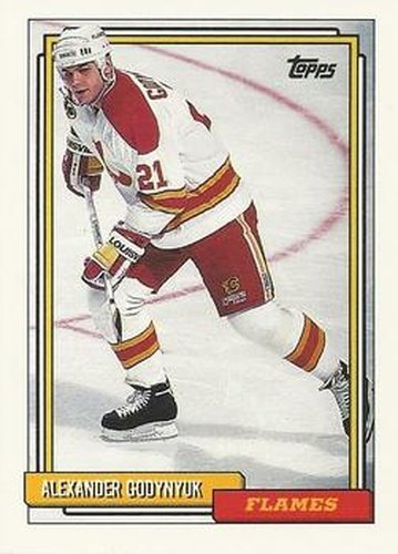 #256 Alexander Godynyuk - Calgary Flames - 1992-93 Topps Hockey