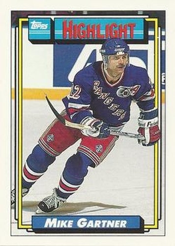 #264 Mike Gartner - New York Rangers - 1992-93 Topps Hockey
