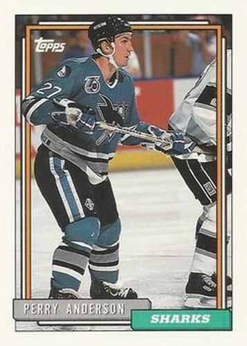 #286 Perry Anderson - San Jose Sharks - 1992-93 Topps Hockey