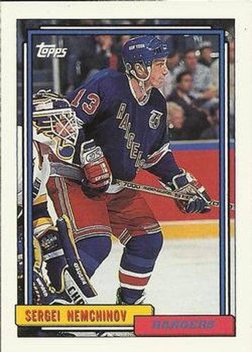 #287 Sergei Nemchinov - New York Rangers - 1992-93 Topps Hockey