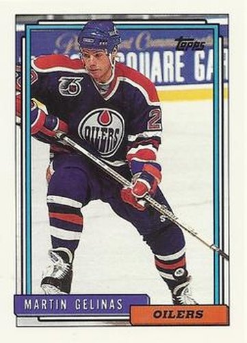 #292 Martin Gelinas - Edmonton Oilers - 1992-93 Topps Hockey