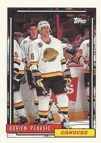 #323 Adrien Plavsic - Vancouver Canucks - 1992-93 Topps Hockey