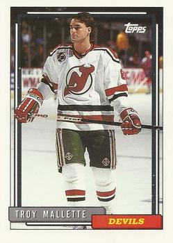 #335 Troy Mallette - New Jersey Devils - 1992-93 Topps Hockey