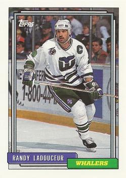 #344 Randy Ladouceur - Hartford Whalers - 1992-93 Topps Hockey