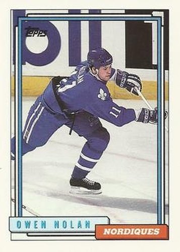 #349 Owen Nolan - Quebec Nordiques - 1992-93 Topps Hockey