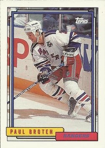 #355 Paul Broten - New York Rangers - 1992-93 Topps Hockey