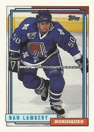 #364 Dan Lambert - Quebec Nordiques - 1992-93 Topps Hockey
