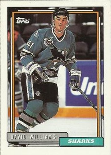 #372 David Williams - San Jose Sharks - 1992-93 Topps Hockey