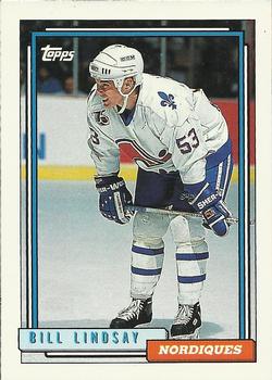 #373 Bill Lindsay - Quebec Nordiques - 1992-93 Topps Hockey