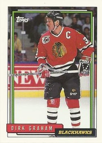 #376 Dirk Graham - Chicago Blackhawks - 1992-93 Topps Hockey