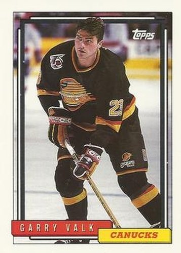 #383 Garry Valk - Vancouver Canucks - 1992-93 Topps Hockey