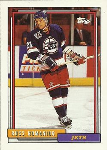 #390 Russ Romaniuk - Winnipeg Jets - 1992-93 Topps Hockey
