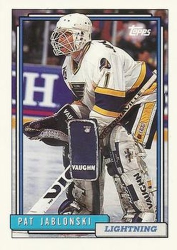 #396 Pat Jablonski - Tampa Bay Lightning - 1992-93 Topps Hockey