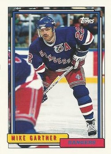 #404 Mike Gartner - New York Rangers - 1992-93 Topps Hockey