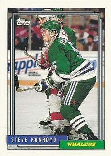#411 Steve Konroyd - Hartford Whalers - 1992-93 Topps Hockey