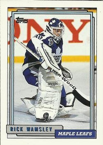 #425 Rick Wamsley - Toronto Maple Leafs - 1992-93 Topps Hockey