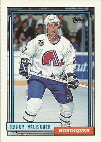 #430 Randy Velischek - Quebec Nordiques - 1992-93 Topps Hockey