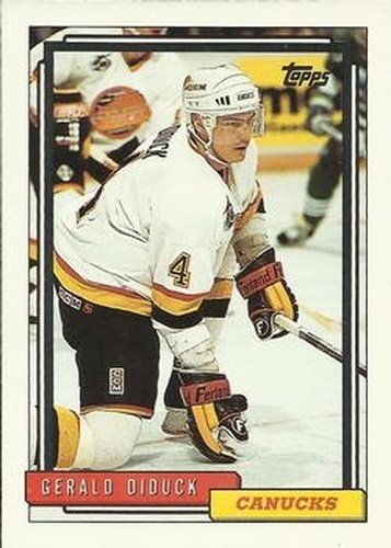 #44 Gerald Diduck - Vancouver Canucks - 1992-93 Topps Hockey
