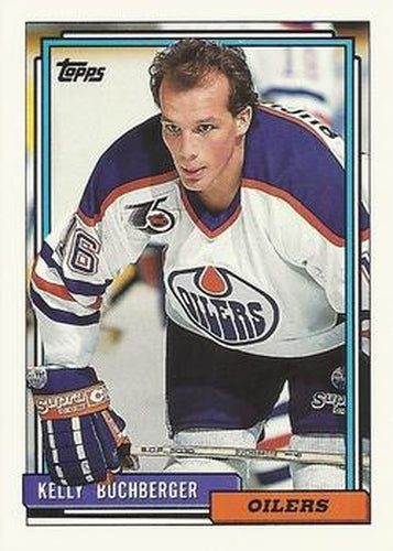 #455 Kelly Buchberger - Edmonton Oilers - 1992-93 Topps Hockey