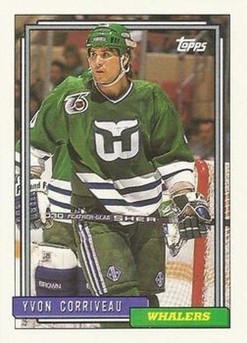 #474 Yvon Corriveau - Hartford Whalers - 1992-93 Topps Hockey
