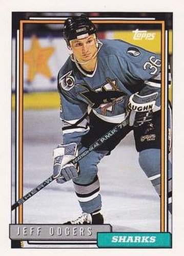 #483 Jeff Odgers - San Jose Sharks - 1992-93 Topps Hockey