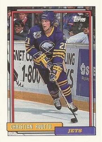 #485 Christian Ruuttu - Winnipeg Jets - 1992-93 Topps Hockey