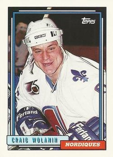 #487 Craig Wolanin - Quebec Nordiques - 1992-93 Topps Hockey