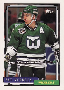 #493 Pat Verbeek - Hartford Whalers - 1992-93 Topps Hockey