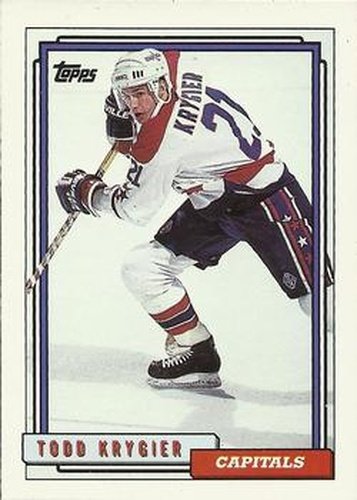 #502 Todd Krygier - Washington Capitals - 1992-93 Topps Hockey