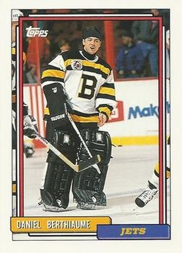 #505 Daniel Berthiaume - Winnipeg Jets - 1992-93 Topps Hockey