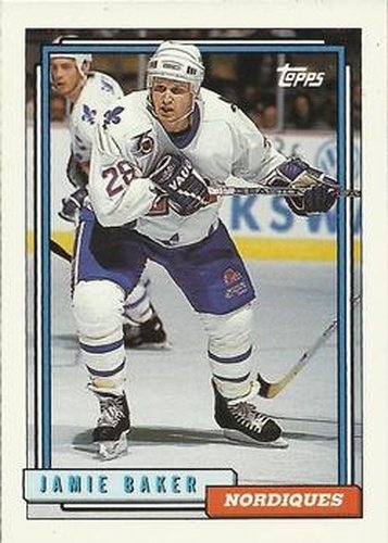 #506 Jamie Baker - Quebec Nordiques - 1992-93 Topps Hockey
