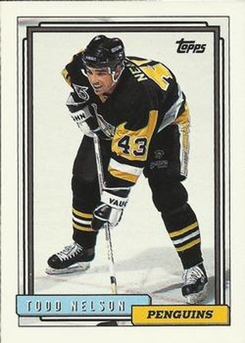 #50 Todd Nelson - Pittsburgh Penguins - 1992-93 Topps Hockey