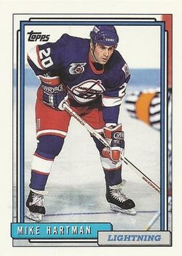 #518 Mike Hartman - Tampa Bay Lightning - 1992-93 Topps Hockey
