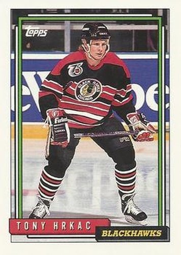 #524 Tony Hrkac - Chicago Blackhawks - 1992-93 Topps Hockey