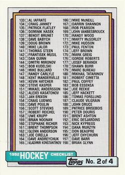 #526 Checklist: 133-264 - 1992-93 Topps Hockey