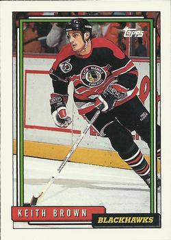 #52 Keith Brown - Chicago Blackhawks - 1992-93 Topps Hockey