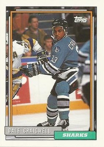 #60 Dale Craigwell - San Jose Sharks - 1992-93 Topps Hockey
