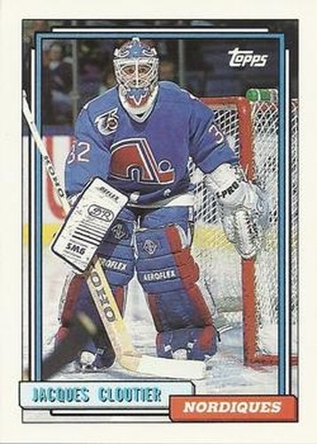 #66 Jacques Cloutier - Quebec Nordiques - 1992-93 Topps Hockey