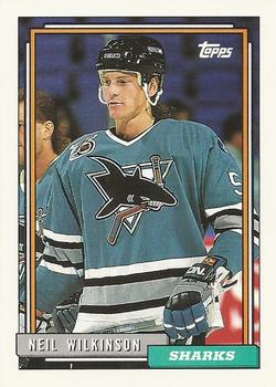 #76 Neil Wilkinson - San Jose Sharks - 1992-93 Topps Hockey