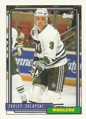 #82 Zarley Zalapski - Hartford Whalers - 1992-93 Topps Hockey