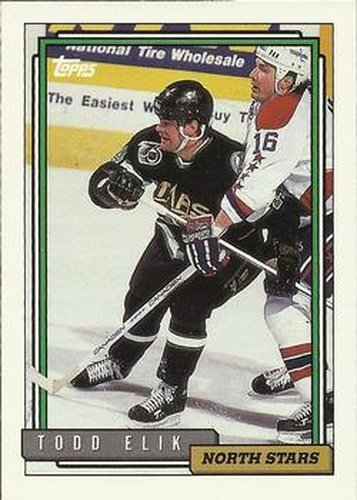 #97 Todd Elik - Minnesota North Stars - 1992-93 Topps Hockey