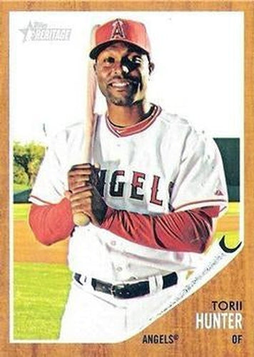 #491 Torii Hunter - Los Angeles Angels - 2011 Topps Heritage Baseball